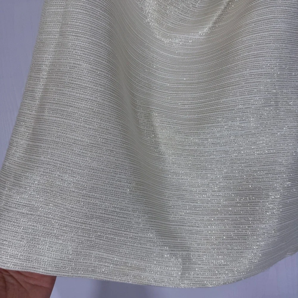 Anthropologie x‎ Paper Crown Shimmered Cressida Ivory Gold A-Line Skirt Size 4